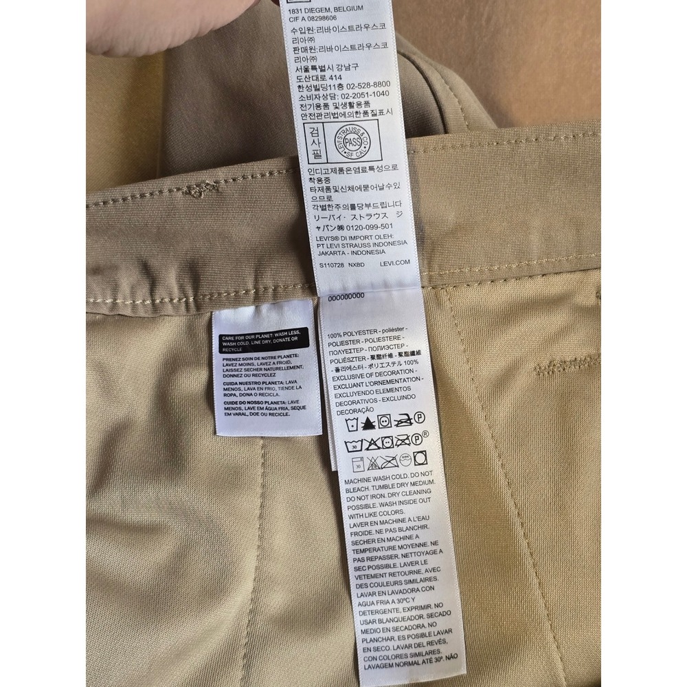 😀Levi Strauss XX Chino Standard Fit Shorts Mens 38 Tan Khaki Flat Front Stretch - Picture 15 of 16